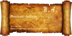 Mentes Adina névjegykártya